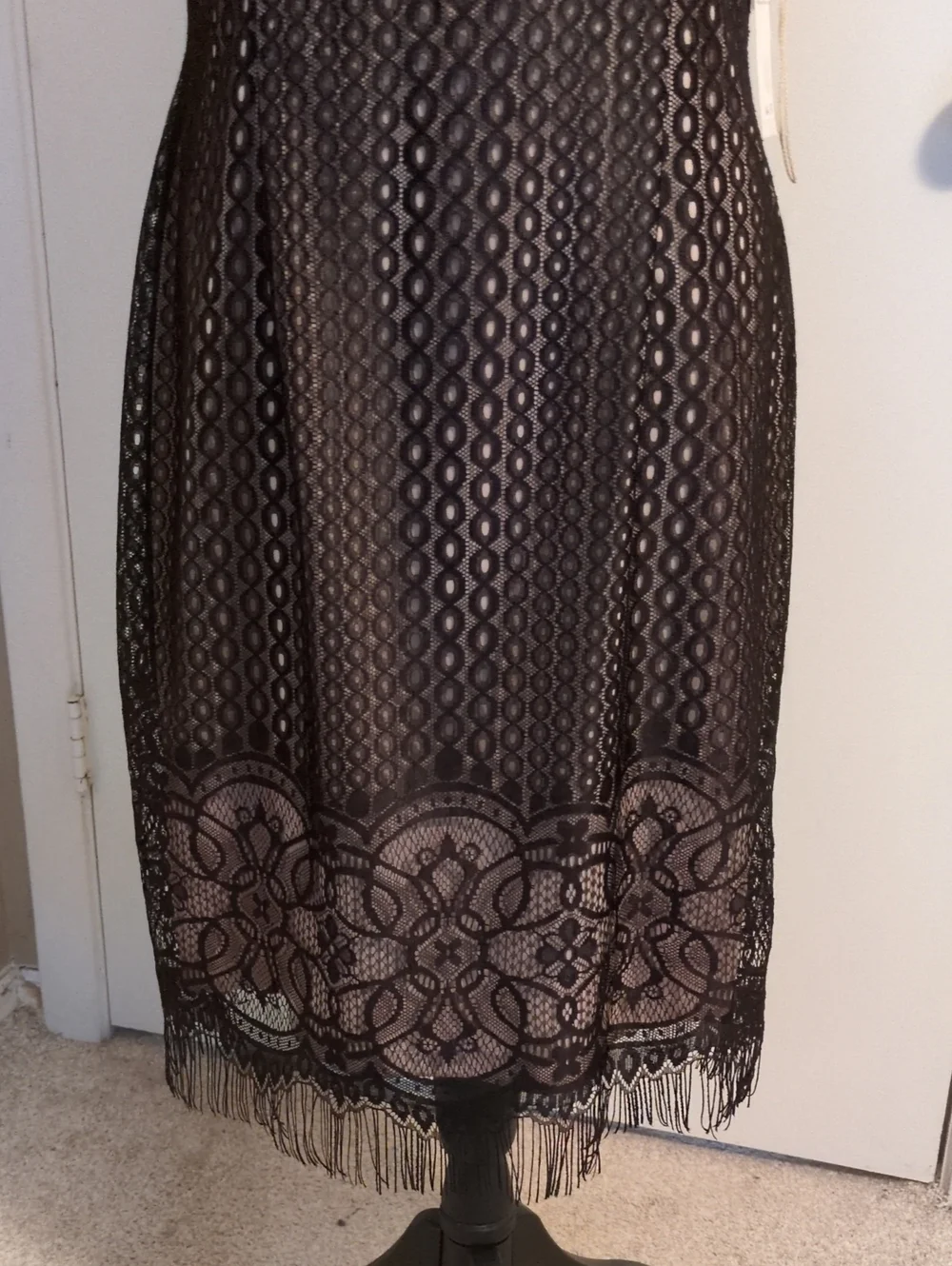 Maggy London Black Lace Halter Midi Dress 12